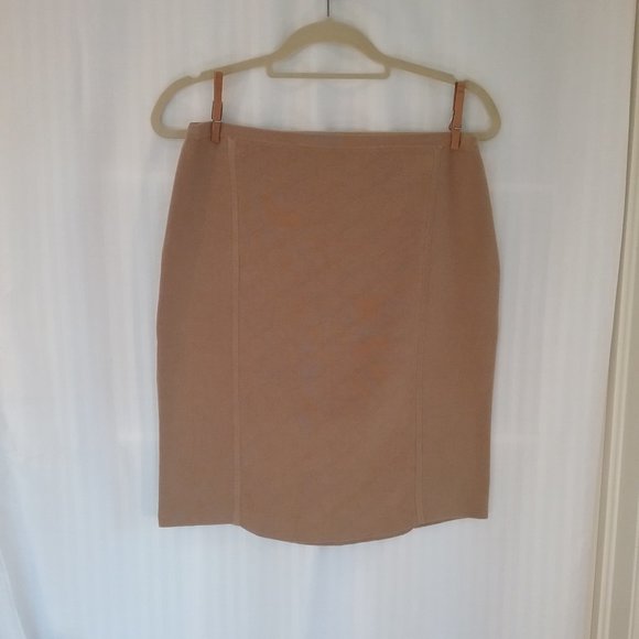 🌞 Joan Vass Cotton Knit Skirt. Camel. Med. New! - Picture 1 of 8